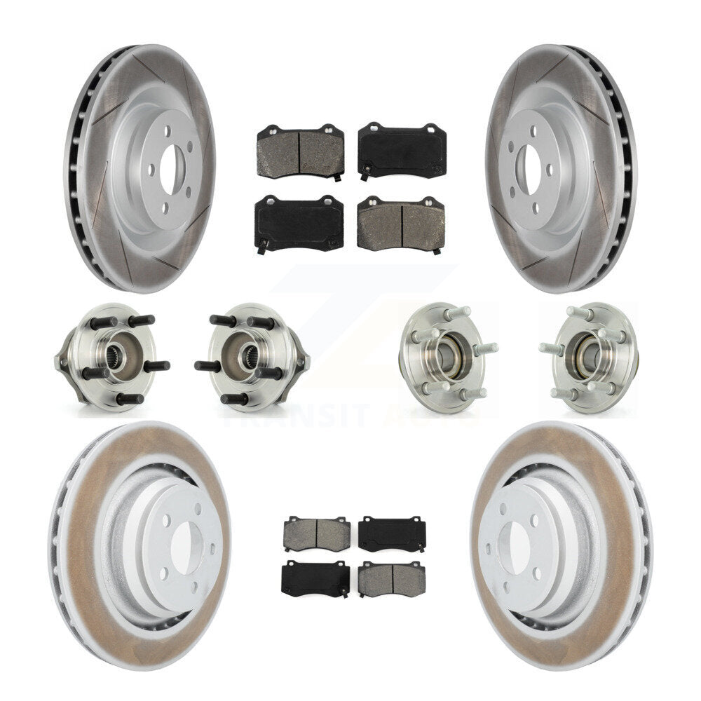 Hub Bearing Coated Brake Rotor Pads Front Rear Kit (10Pc) For Chrysler 300 Dodge