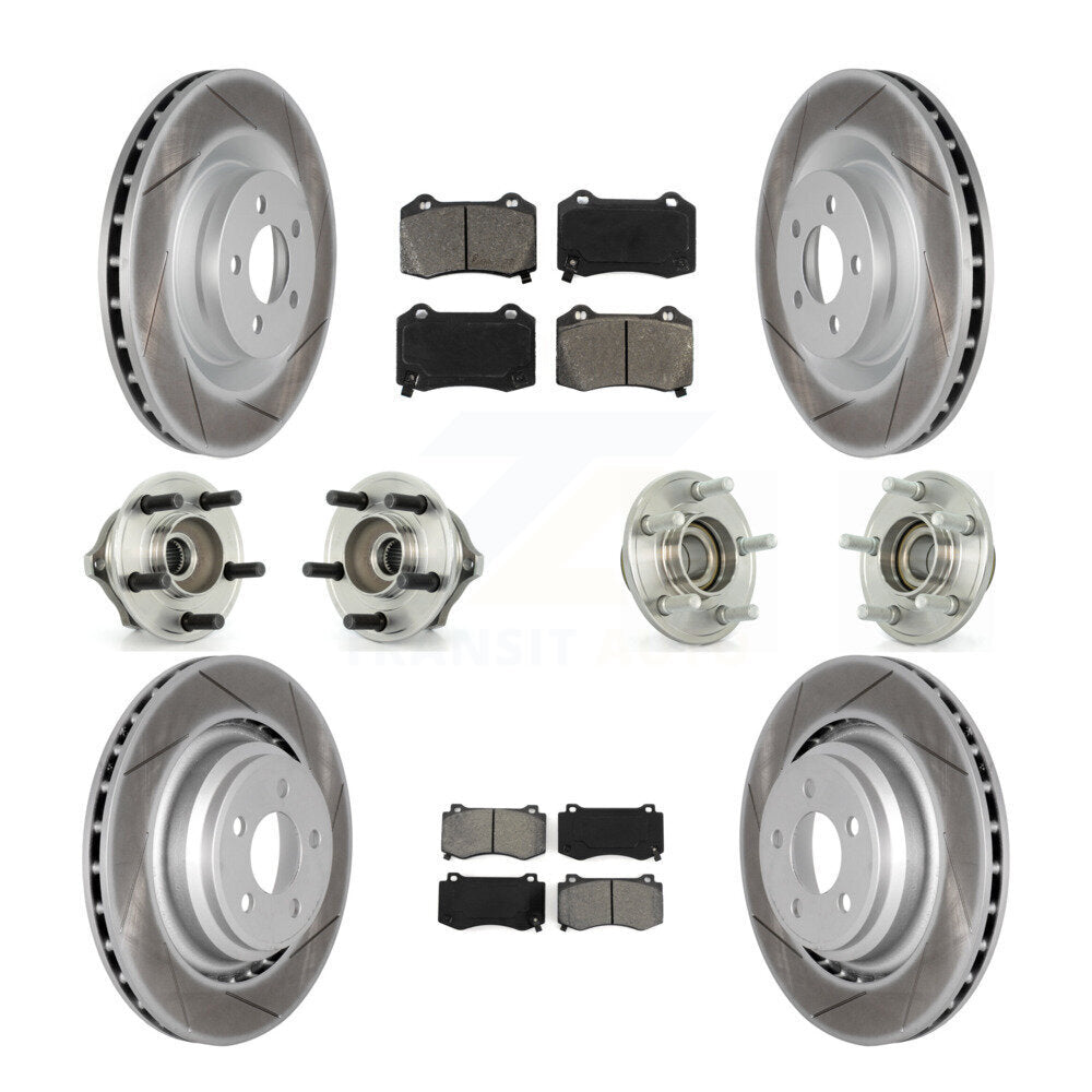 Hub Bearing Coated Brake Rotor Pads Front Rear Kit (10Pc) For Chrysler 300 Dodge