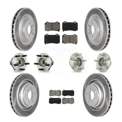 Hub Bearing Coated Brake Rotor Pads Front Rear Kit (10Pc) For Chrysler 300 Dodge