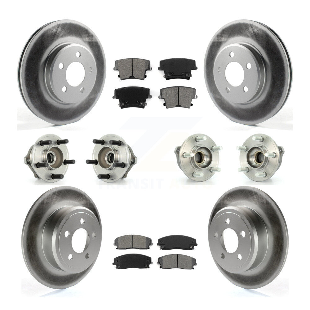 Hub Bearing Coat Brake Rotor Pads Front Rear Kit (10Pc) For Dodge Charger Magnum