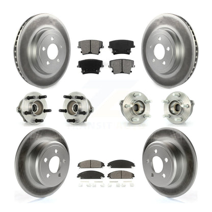 Hub Bearing Coated Disc Brake Rotor & Pad Front Rear Kit (10Pc) For Chrysler 300