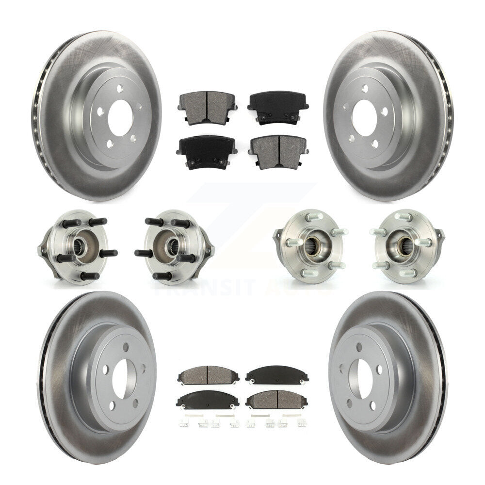 Hub Bearing Coated Brake Rotor Pads Front Rear Kit (10Pc) For Chrysler 300 Dodge