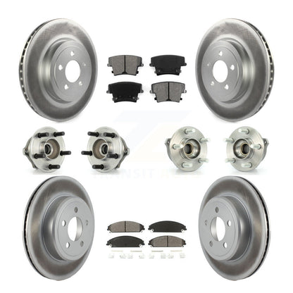 Hub Bearing Coated Brake Rotor Pads Front Rear Kit (10Pc) For Chrysler 300 Dodge
