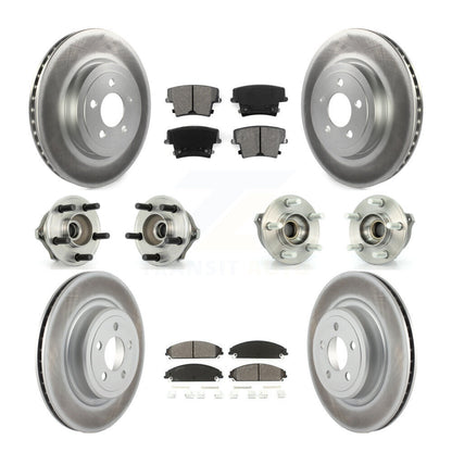 Hub Bearing Coated Disc Brake Rotor Pads Front Rear Kit (10Pc) For Dodge Charger