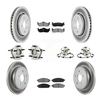 Hub Bearing Coated Brake Rotor Pad Front Rear Kit (10Pc) For Jeep Grand Cherokee