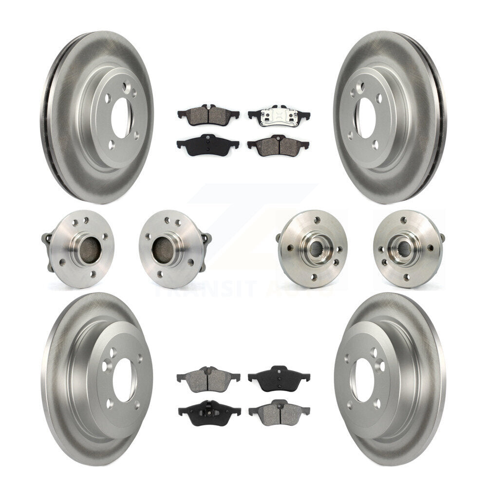 Hub Bearing Coated Disc Brake Rotor & Pads Front Rear Kit (10Pc) For Mini Cooper