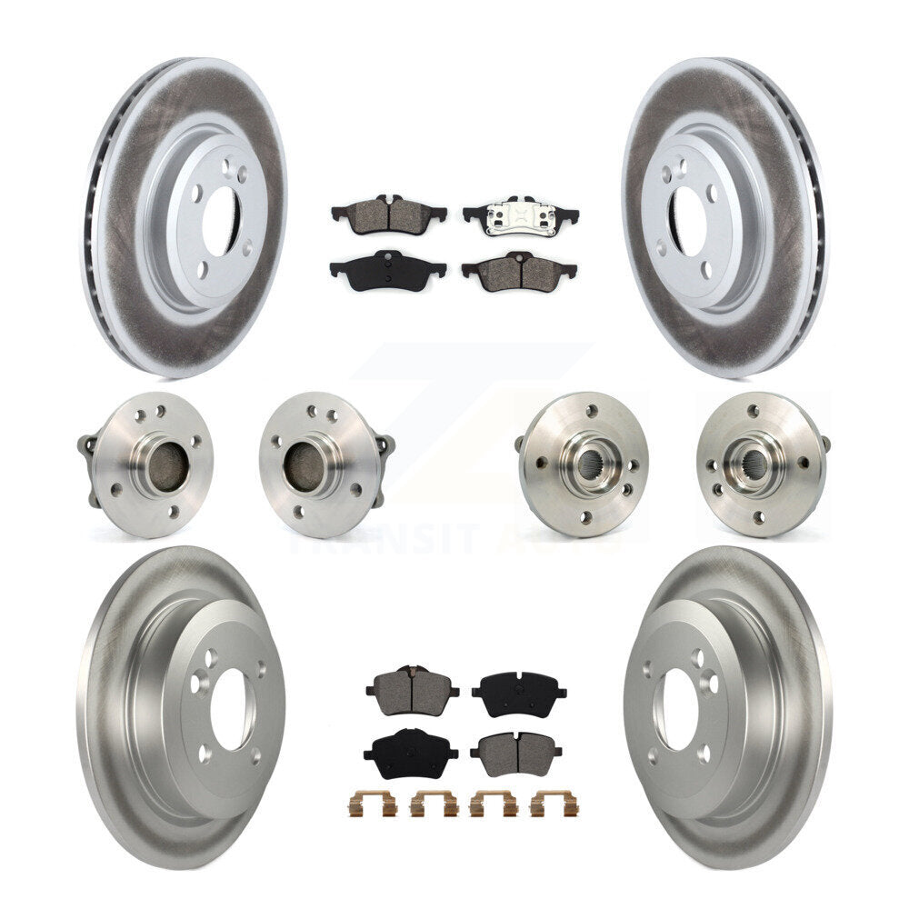 Hub Bearing Coated Disc Brake Rotor & Pads Front Rear Kit (10Pc) For Mini Cooper