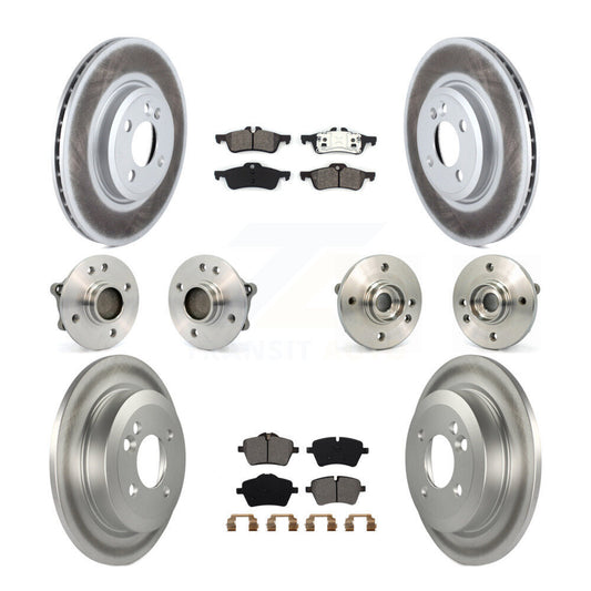 Hub Bearing Coated Disc Brake Rotor & Pads Front Rear Kit (10Pc) For Mini Cooper