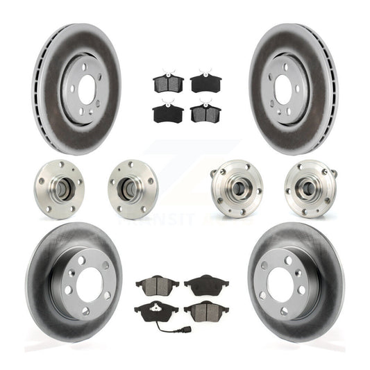Hub Bearing Coated Brake Rotor & Pads Front Rear Kit (10Pc) For Volkswagen Jetta