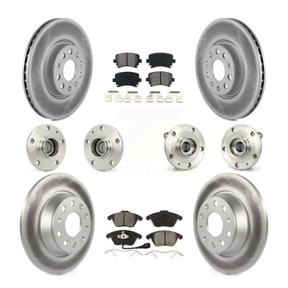 Hub Bearing Coat Brake Rotor Pads Front Rear Kit (10Pc) For Volkswagen CC Passat