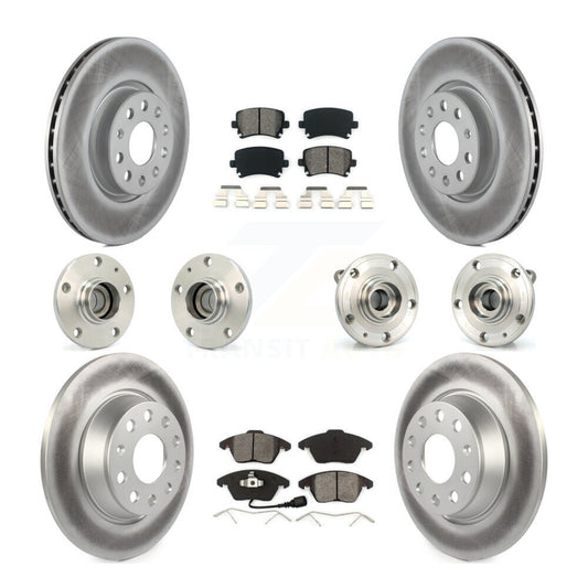 Hub Bearing Coat Brake Rotor Pads Front Rear Kit (10Pc) For Volkswagen CC Passat