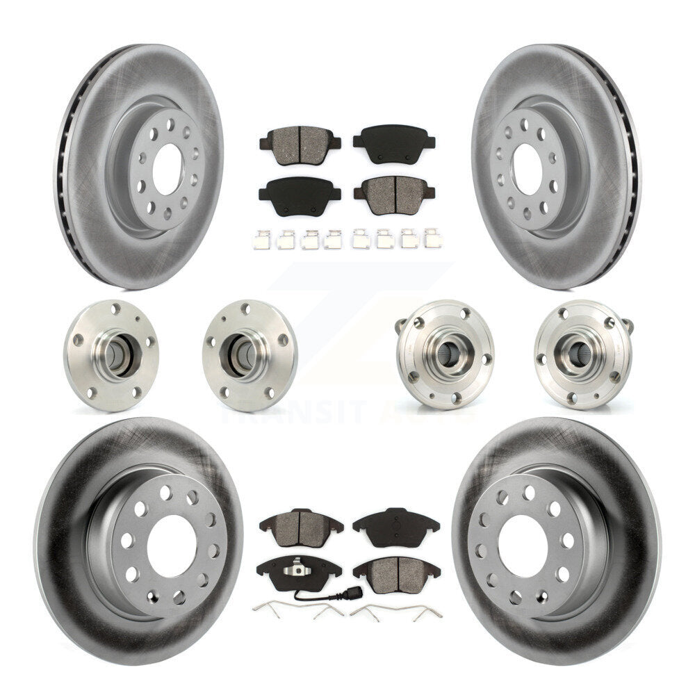 Hub Bearing Coat Brake Rotor Pad Front Rear Kit (10Pc) For Volkswagen Beetle GTI