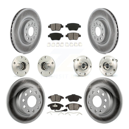 Hub Bearing Coat Brake Rotor Pad Front Rear Kit (10Pc) For Volkswagen Beetle GTI