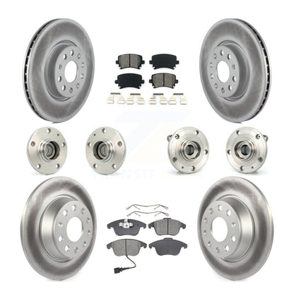 Hub Bearing Coat Brake Rotor Pads Front Rear Kit (10Pc) For Volkswagen Tiguan Q3