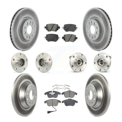 Hub Bearing Coated Brake Rotor & Pad Front Rear Kit (10Pc) For 2016-2018 Audi Q3