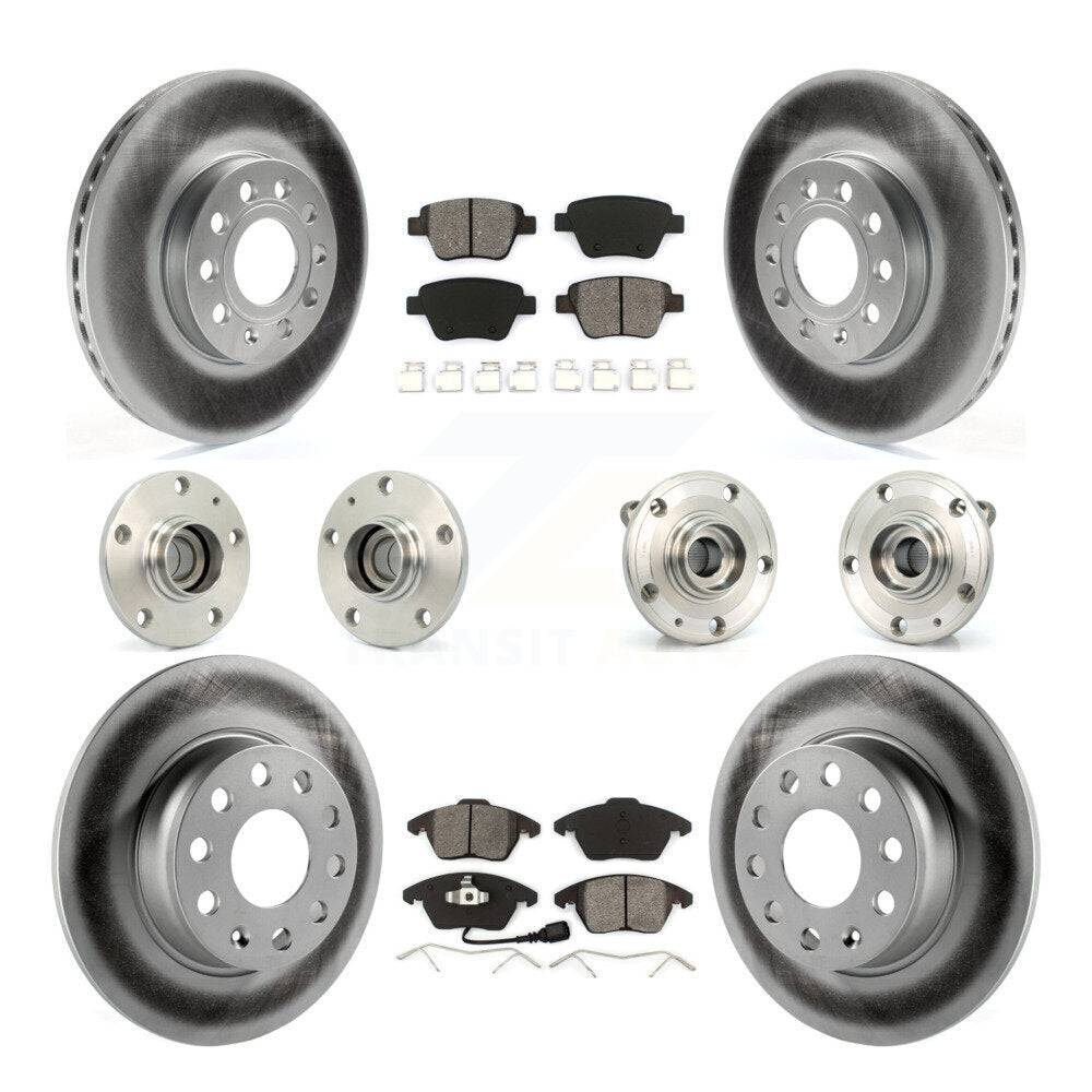Hub Bearing Coated Brake Rotor & Pad Front Rear Kit (10Pc) For Volkswagen Beetle
