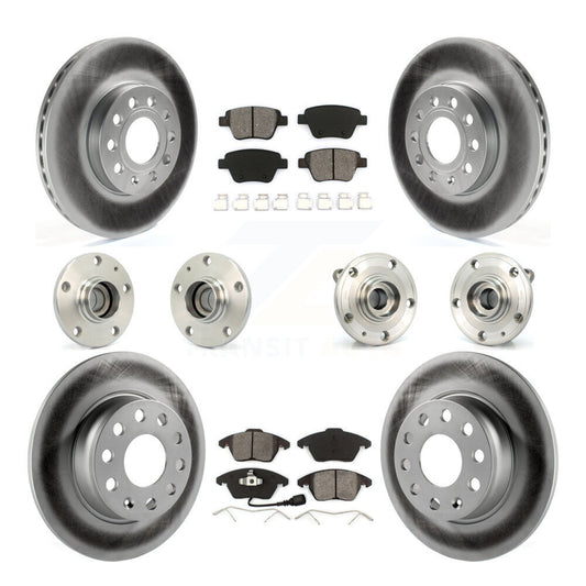 Hub Bearing Coated Brake Rotor & Pad Front Rear Kit (10Pc) For Volkswagen Beetle
