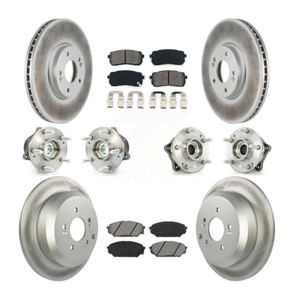 Hub Bearing Coat Brake Rotor Pads Front Rear Kit (10Pc) For Hyundai Veracruz FWD
