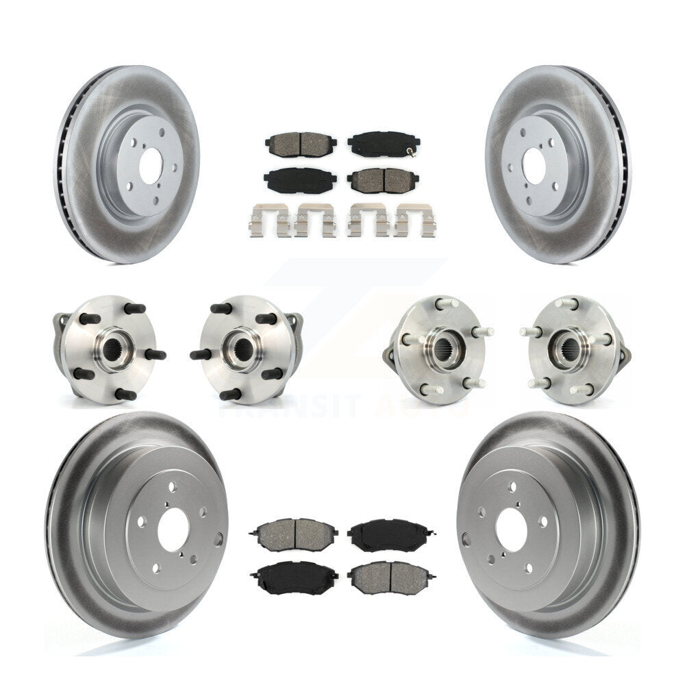 Hub Bearing Coat Brake Rotor Pads Front Rear Kit (10Pc) For 08-14 Subaru Tribeca