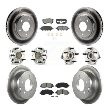 Hub Bearing Coated Disc Brake Rotor Pads Front Rear Kit (10Pc) For Dodge Caliber