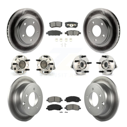 Hub Bearing Coated Disc Brake Rotor Pads Front Rear Kit (10Pc) For Dodge Caliber