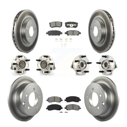 Hub Bearing Coated Brake Rotor Pads Front Rear Kit (10Pc) For Chrysler Dodge 200