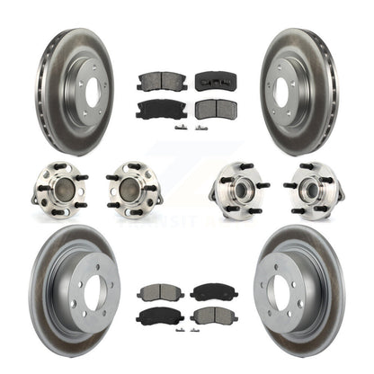 Hub Bearing Coat Brake Rotor Pads Front Rear Kit (10Pc) For Chrysler Sebring 200