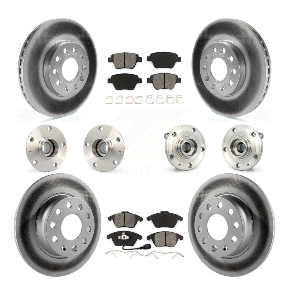 Hub Bearing Coated Brake Rotor & Pad Front Rear Kit (10Pc) For Volkswagen Beetle