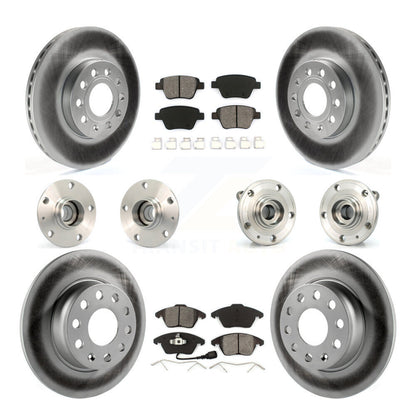 Hub Bearing Coated Brake Rotor & Pad Front Rear Kit (10Pc) For Volkswagen Beetle