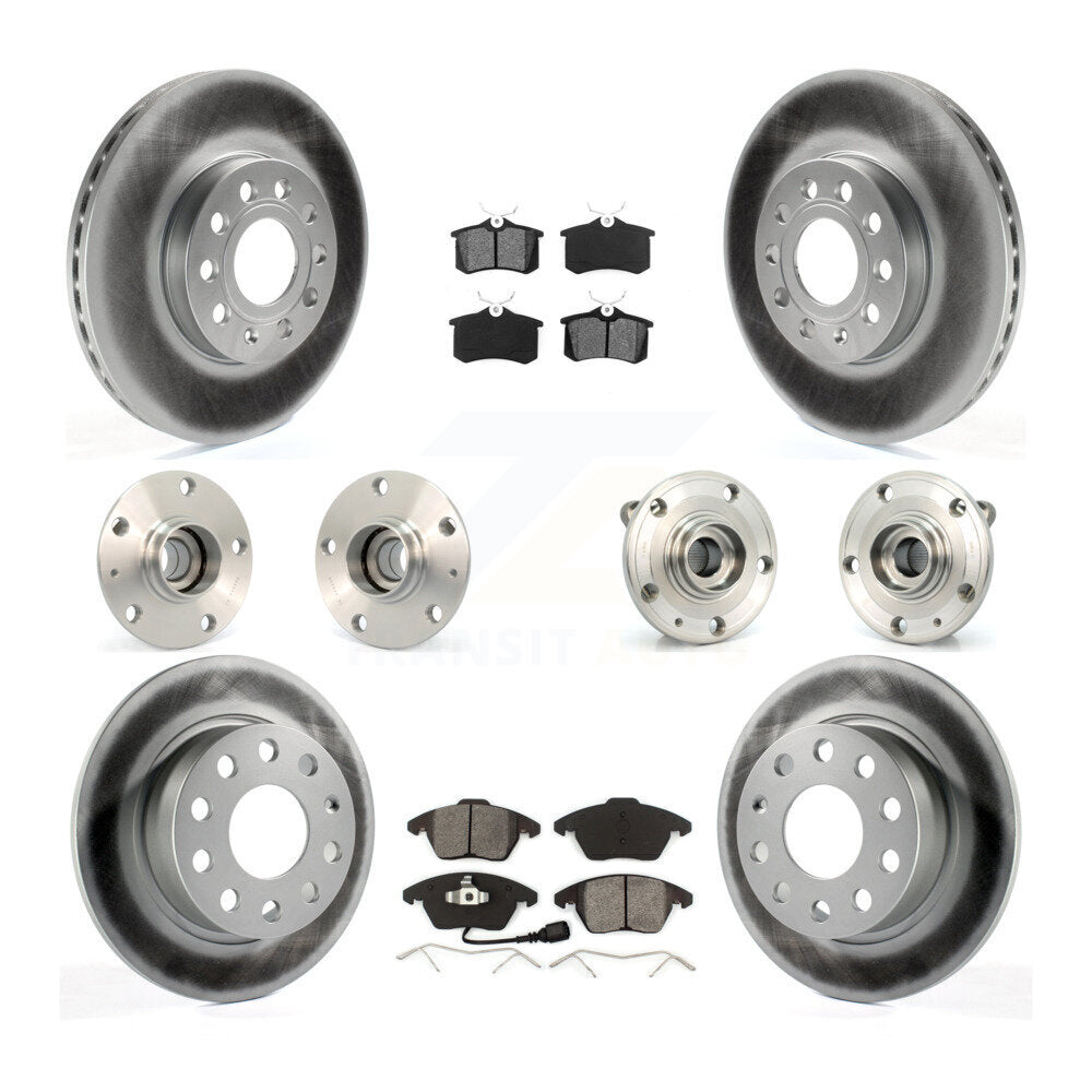 Hub Bearing Coated Brake Rotor & Pad Front Rear Kit (10Pc) For Volkswagen Beetle