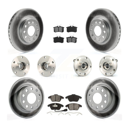 Hub Bearing Coated Brake Rotor & Pad Front Rear Kit (10Pc) For Volkswagen Beetle