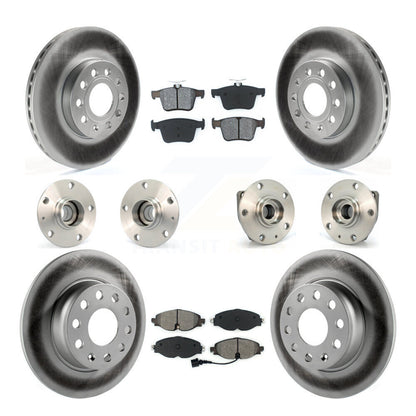 Hub Bearing Coated Brake Rotor & Pad Front Rear Kit (10Pc) For Volkswagen e-Golf