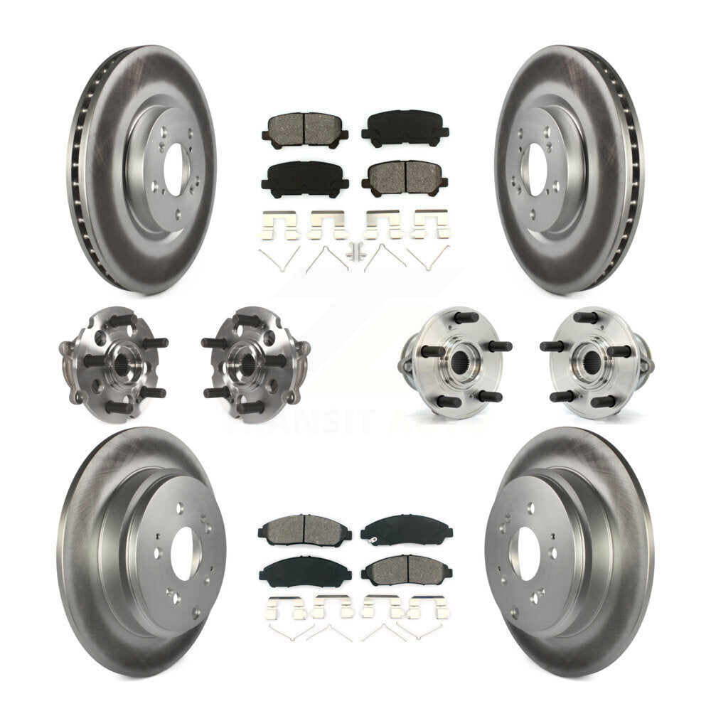 Hub Bearing Coat Brake Rotor Pad Front Rear Kit (10Pc) For Honda Pilot Acura MDX