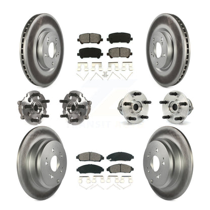 Hub Bearing Coat Brake Rotor Pad Front Rear Kit (10Pc) For Honda Pilot Acura MDX