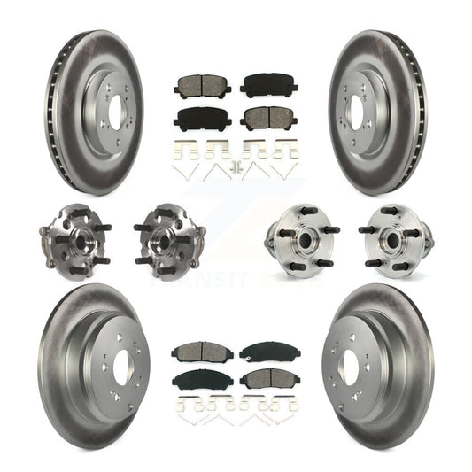 Hub Bearing Coat Brake Rotor Pad Front Rear Kit (10Pc) For Honda Pilot Acura MDX