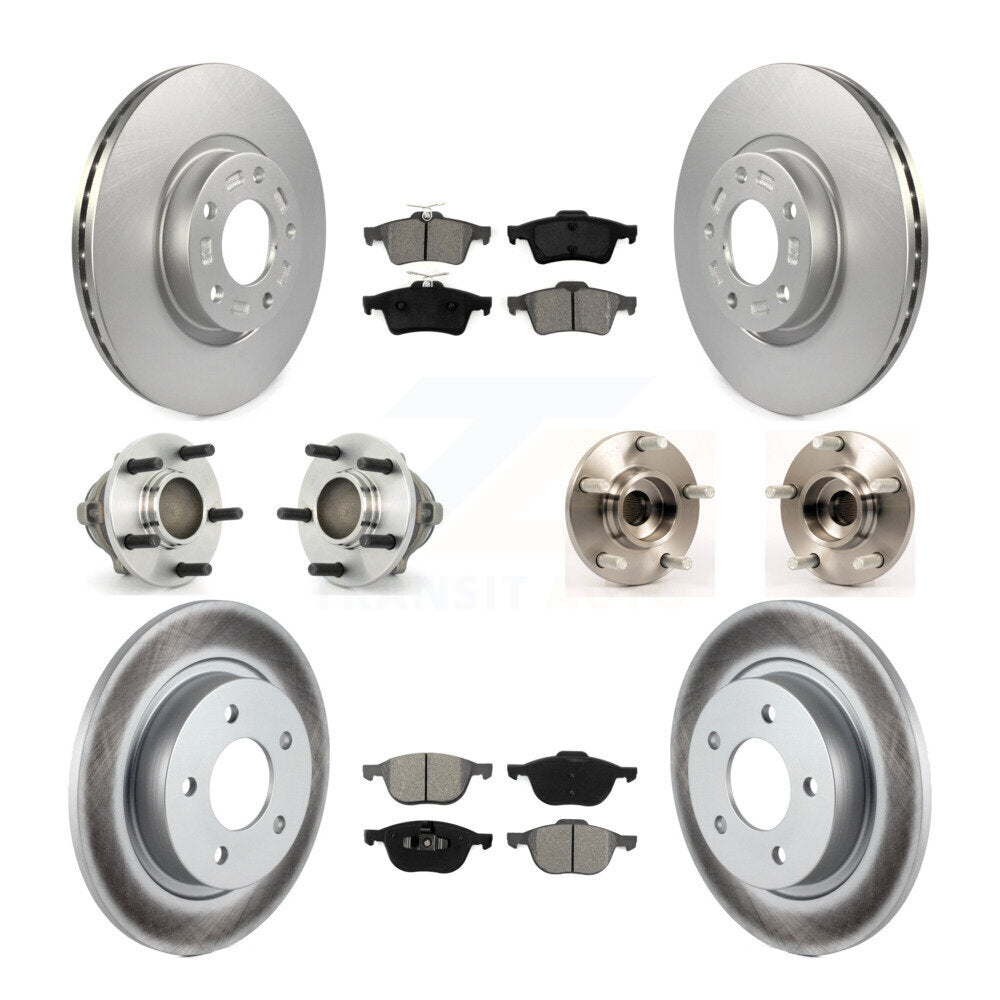 Hub Bearings Coated Disc Brake Rotors And Pads Front Rear Kit (10Pc) For Mazda 3