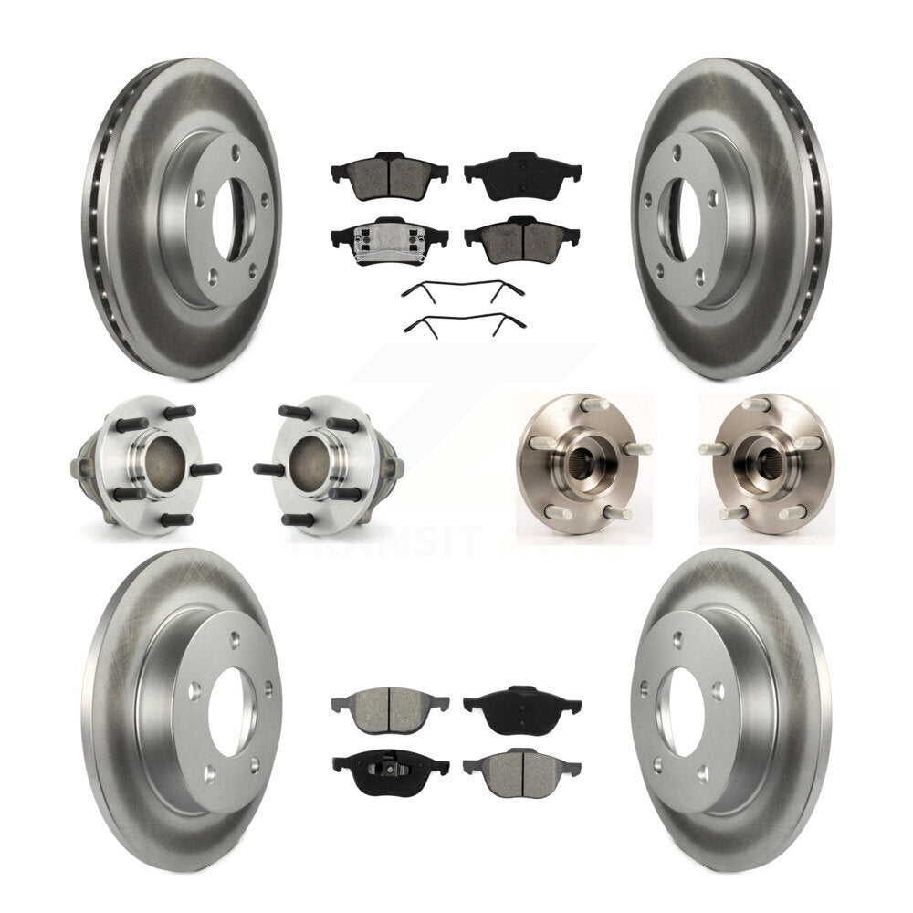 Hub Bearings Coated Disc Brake Rotors And Pads Front Rear Kit (10Pc) For Mazda 3