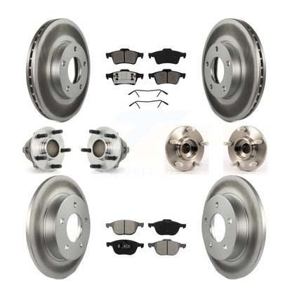 Hub Bearings Coated Disc Brake Rotors And Pads Front Rear Kit (10Pc) For Mazda 3