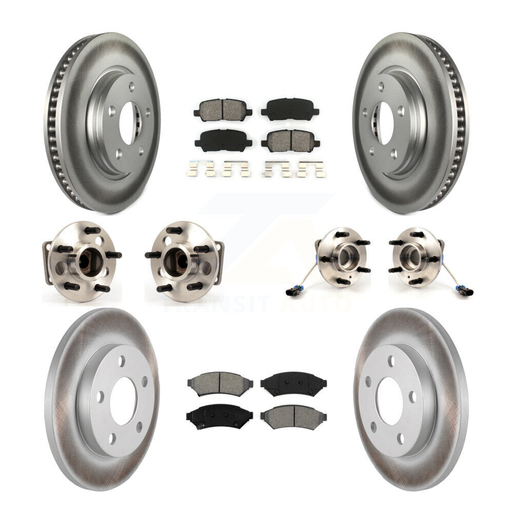 Hub Bearing Coat Brake Rotor Pads Front Rear Kit (10Pc) For Buick LaCrosse Grand