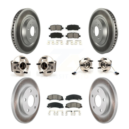 Hub Bearing Coated Brake Rotor & Pads Front Rear Kit (10Pc) For Chevrolet Impala