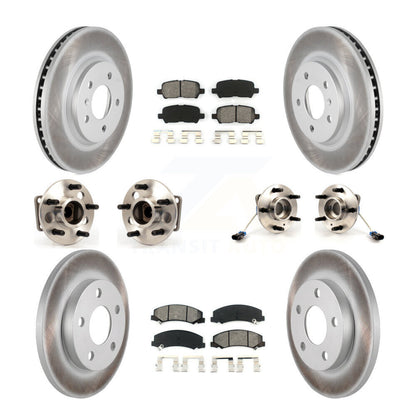 Hub Bearing Coated Brake Rotor & Pads Front Rear Kit (10Pc) For Chevrolet Impala