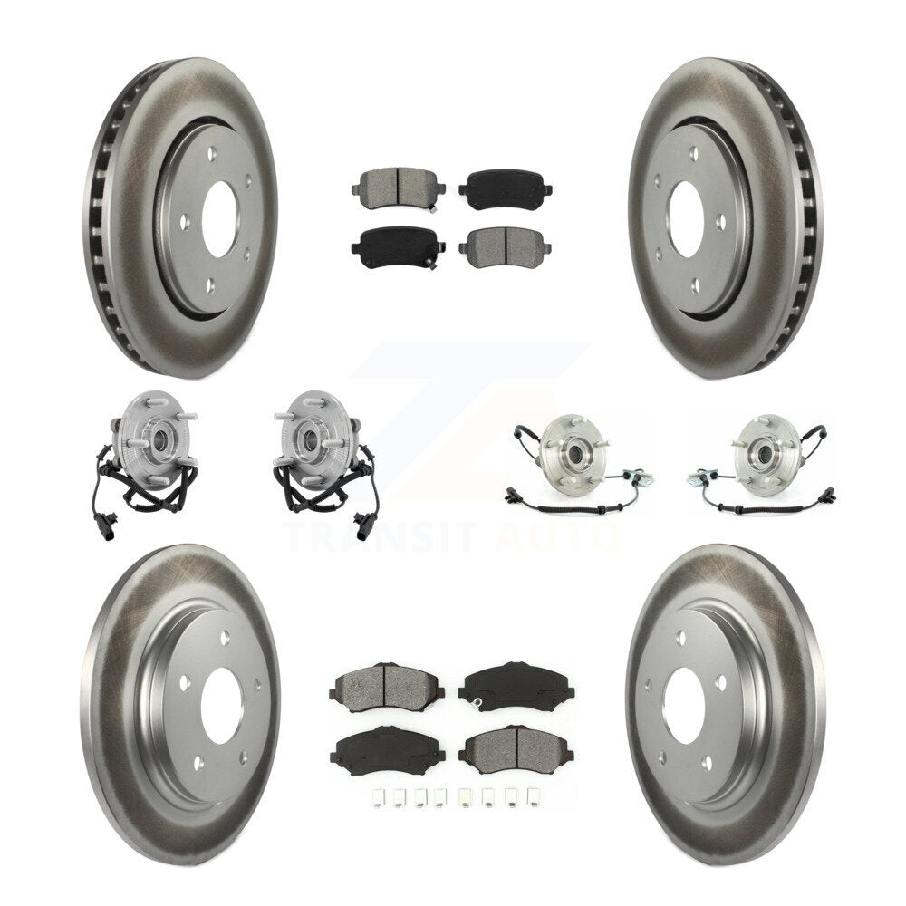 Bearing Coat Brake Rotor Pads Front Rear Kit (10Pc) For Dodge Grand Caravan Town