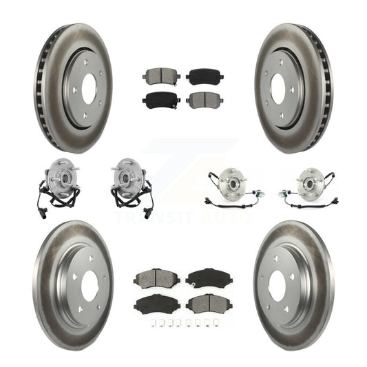 Bearing Coat Brake Rotor Pads Front Rear Kit (10Pc) For Dodge Grand Caravan Town