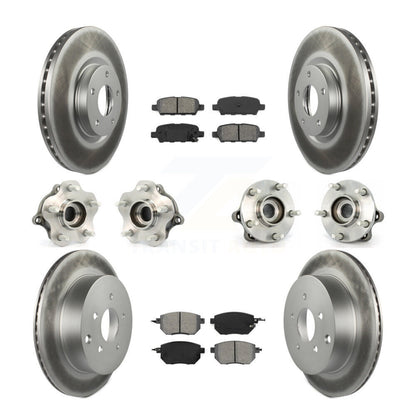 Hub Bearing Coated Brake Rotor & Pad Front Rear Kit (10Pc) For Nissan Murano AWD