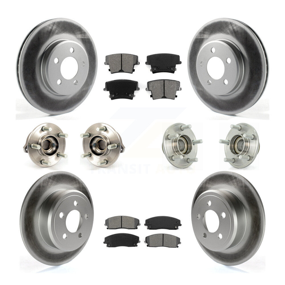 Hub Bearing Coated Brake Rotor Pads Front Rear Kit (10Pc) For Dodge Chrysler 300