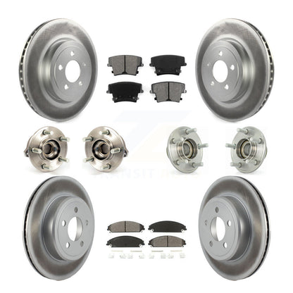 Hub Bearing Coated Brake Rotor Pads Front Rear Kit (10Pc) For Chrysler 300 Dodge