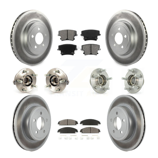Hub Bearing Coated Brake Rotor Pads Front Rear Kit (10Pc) For Chrysler 300 Dodge
