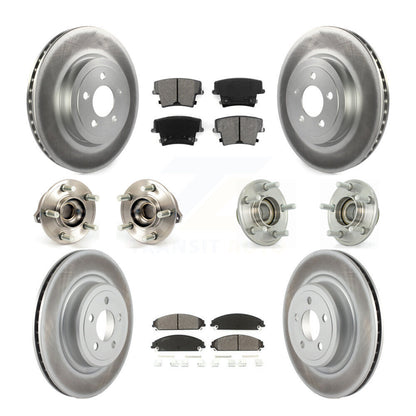 Hub Bearing Coated Disc Brake Rotor Pads Front Rear Kit (10Pc) For Dodge Charger
