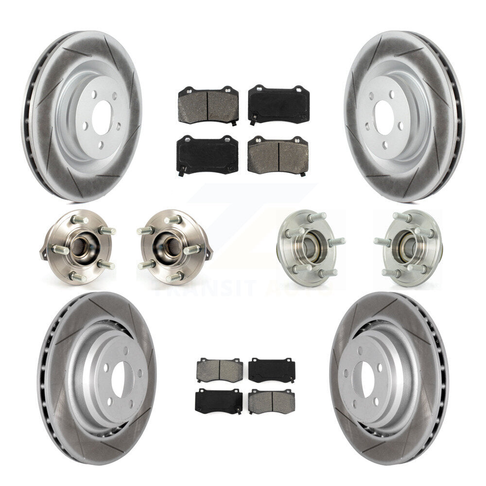 Hub Bearing Coated Brake Rotor Pads Front Rear Kit (10Pc) For Dodge Chrysler 300