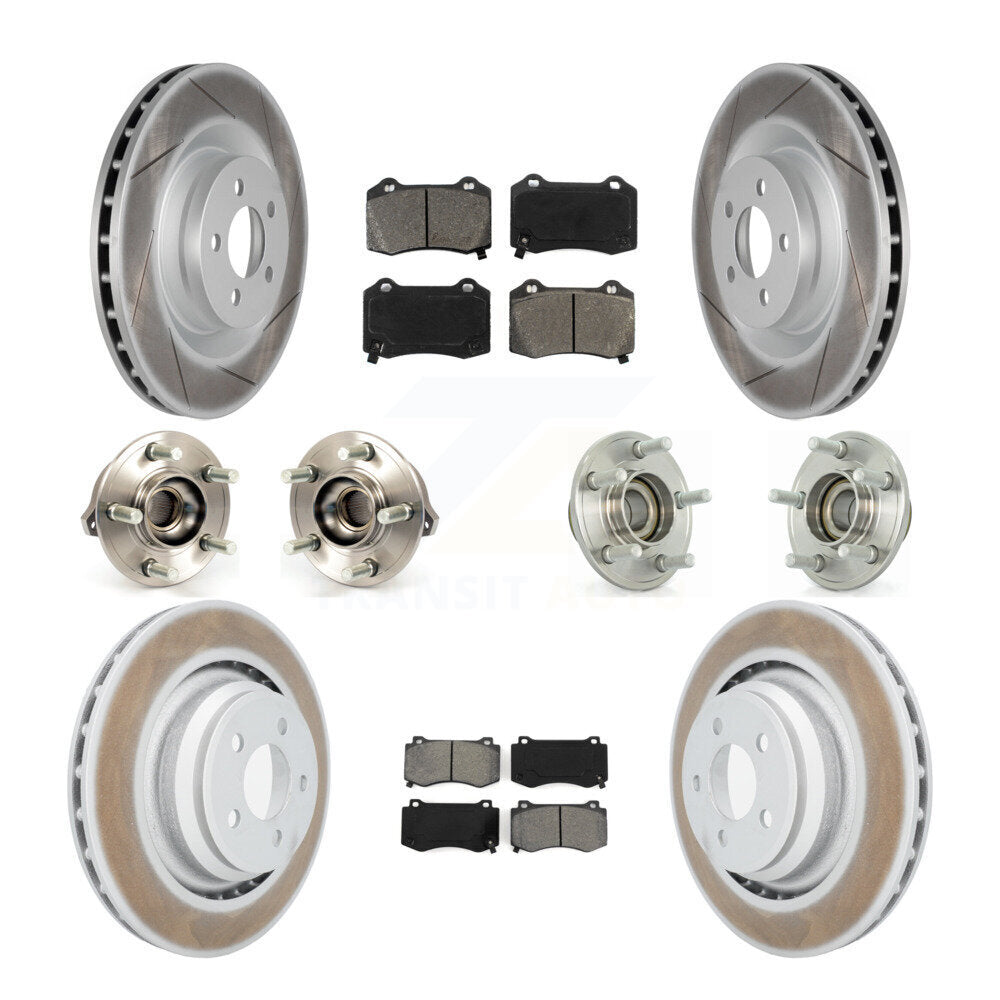 Hub Bearing Coated Brake Rotor Pads Front Rear Kit (10Pc) For Dodge Chrysler 300